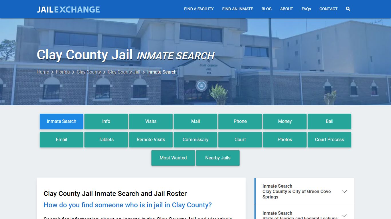 Inmate Search: Roster & Mugshots - Clay County Jail, FL